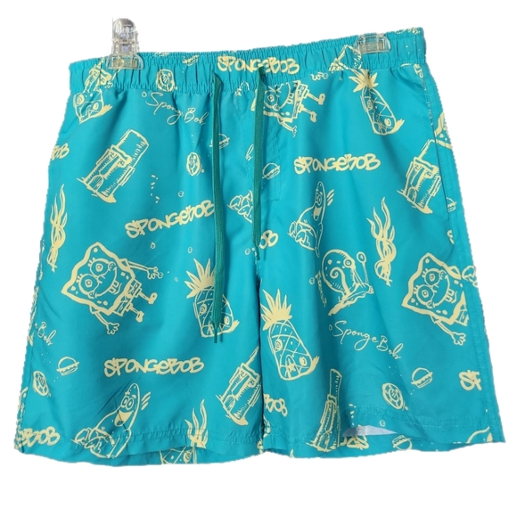 NICKELODEON  MEN'S  SPONGEBOB SWIM TRUNKS NWOT SIZE L - Picture 2 of 4